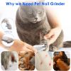 Dog Nail Grinder, 2 Speed Rechargeable Pet Nail Grinder, Suitable for Dogs and Cats, White