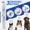 Dog Nail Grinder, 2 Speed Rechargeable Pet Nail Grinder, Suitable for Dogs and Cats, White