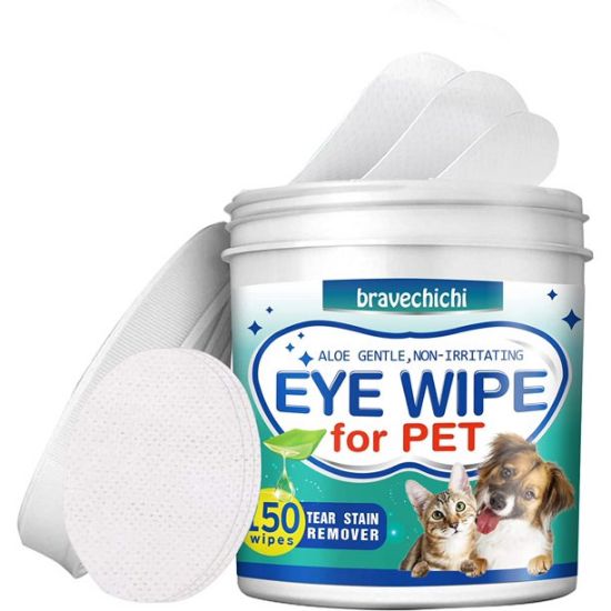 Dog Eye Wipes, 150 PCS Eye Tear Stain Remover Wipes for Cats & Dogs, Eye Crust Treatment for White Fur, Unscented Gentle Pet Tear Wipe