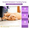 Cat & Dog Spray Deterrent - Protect Furniture & Homes  Safe and natural anti-scratch spray will prevent most cats and dogs from scratching furniture and sofas. At the same time, it is harmless to pets.  BENEFITS  Protect furniture and home: anti-scratch spray prevents most cats and dogs from scratching furniture and sofas.Natural formula: natural ingredients, harmless to plush friendsOrange smell: pleasant to human nose, but bitter and unpleasant to animal friendsEasy to use: just spray it where you want your cat to stop scratchingSuitable for all breeds  EASY TO USE  1. Shake well before use.  2. Spray the object/place that the cat often scratches (keep the bottle mouth 15-20 cm away from the object/place).  3. Use organized commands or gestures to help cats develop habits.  4. Repeat as needed.  NOTE  Keep away from children!  Do not spray directly on your pet!  Package: 1 * Cat Spray Deterren  PROTECT FURNITURE - This safe and natural cat non-scratch spray prevent most cats from scratching furniture and sofas. Anti-scratch spray contains a natural bitter taste, which effectively prevent cats from scratching and chewing. SAFE FORMULA - Pet Anti-Scratch Spray uses naturally sourced safe ingredients (rosemary, citrus extracts) to increase bitterness, contains no harsh chemicals or additives, and will not harm your pet or spray items! ORANGE SCENT WITH BITTER - Anti-scratch uses smells that feline friends cannot tolerate, but it feels pleasant to people. Continue to use our cat training spray, the smell will create a taboo and scratch-free area for your cat. EASY TO USE - Just spray it where you want your cat to stop scratching. We recommend spraying 3-4 times a day for the first two weeks, and then reduce the frequency of spraying as the cat's behavior improves. INDOOR & OUTDOOR USE - Cat repellent spray can be used for items that you want to prevent cats from being chewed and scratched indoors and outdoors, including electrical wires, clothing, furniture, sofas, curtains or other items they chew.
