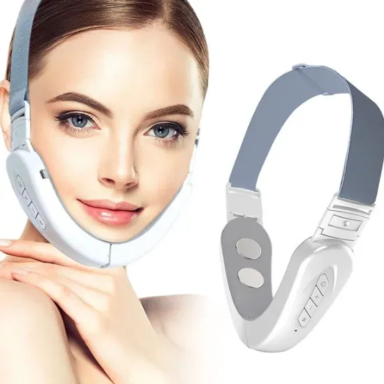 Electric V- Face Shaping Massager, Facial Lifting Machine, Micro-Current Face Slimming Device,Double Chin Reducer Machine Beauty Belt-Rejuvenation Lifting Firming, White