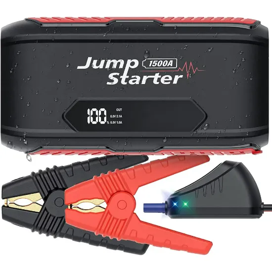 Car Jump Starter - 900A Peak Jump Starter(Up to 6.0L Gas/4.0L Diesel Engines), 12V Auto Battery Booster/Tire Inflator, Power Station with DC/USB Ports - Black