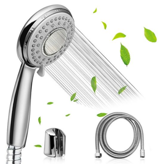Picture of GINIHOMER Shower Head, 5 Settings Shower Heads with Handheld, High Pressure Anti-Leak, Adjustable, Chrome