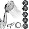 Picture of Shower Heads 5 Setting with Handheld Sprayer & Long Hose High Pressure Rain, Easy Tool Free Installation, Perfect Adjustable Shower Heads for Your Bathroom