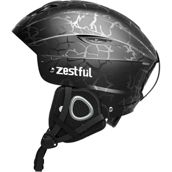 Picture of Ski Helmet, Snowboard Helmet, Removable Inner Lining and Ear Pads Sports Helmet, Black, L