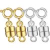 Picture of Necklace Clasps, 4 PCS Magnetic Clasps Connector for DIY Necklace Bracelet Crafts (Gold and Silver)