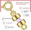 Picture of Necklace Clasps, 4 PCS Magnetic Clasps Connector for DIY Necklace Bracelet Crafts (Gold and Silver)