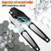 Picture of Can Opener Manual, 3-in-1 Heavy Duty Handheld Lid Opener with Non-slip Soft Grip, Smooth Edge Manual Can Opener with Sharp Blade and Effort-saving Knob, Rust Proof Safe MultiFunction Bottle Opener