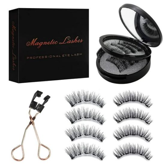 Picture of Magnetic Eyelashes, Dual Magnetic False Eyelashes without Eyeliner, Reusable Fake Eyelashes with Applicator No Glue, Natural Look