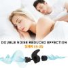 Picture of Noise Cancelling Ear Plugs, 6 Pairs Reusable Silicone Ear Plugs, Perfect for Sleep Work Study Swimming Concerts Noise Reduction, Comfortable Hearing Protection (Black)