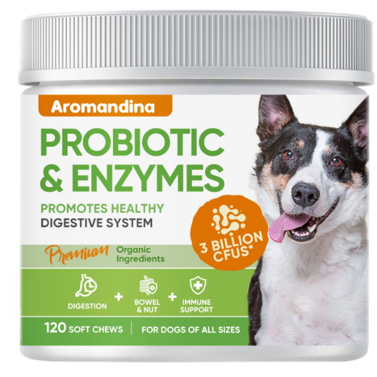 Probiotics for Dogs, Dog Probiotics Chews with Digestive Enzymes, for Allergy Itches Relief & Breath Freshening, Support Gut, Immune, Digestive Health
