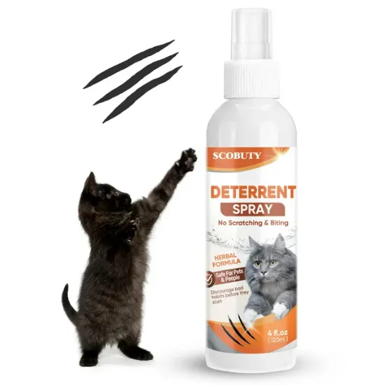 Cat Spray Deterrent, 120ml Anti Scratch Cat Training Spray, Indoor & Outdoor Use