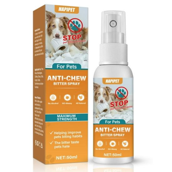 Picture of Bitter Apple Spray for Dogs to Stop Chewing, No Chew Spray for Dogs, Natural Dog Deterrent Spray for Pet Behavior Training, Prevents Dogs from Biting & Staying Away from Restricted Areas, 50ML