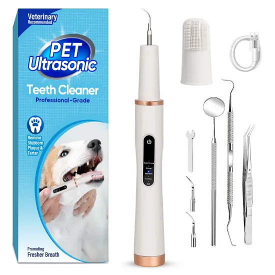 Picture of Dog Tooth Brushing Kit, 5 Modes Pet Ultrasonic Toothbrush Cleaner, Teeth Cleaning Kit for Tartar and Stains - Suitable for Dogs and Cats